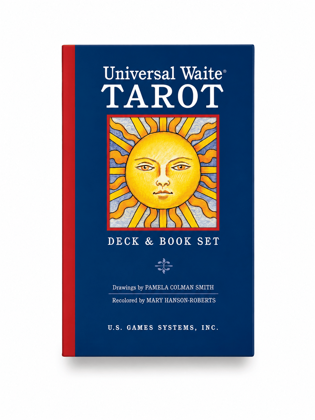 Universal Waite Tarot Deck and Book set from Sacred Light Soundbaths and Crystals, featuring colorful tarot cards and instructional guide.
