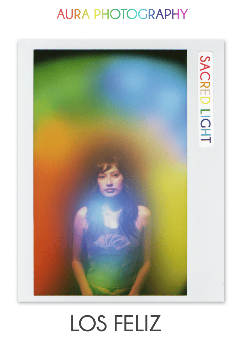 Aura photo and short reading at Los Feliz location by Sacred Light Soundbaths and Crystals, showing a colorful aura image.