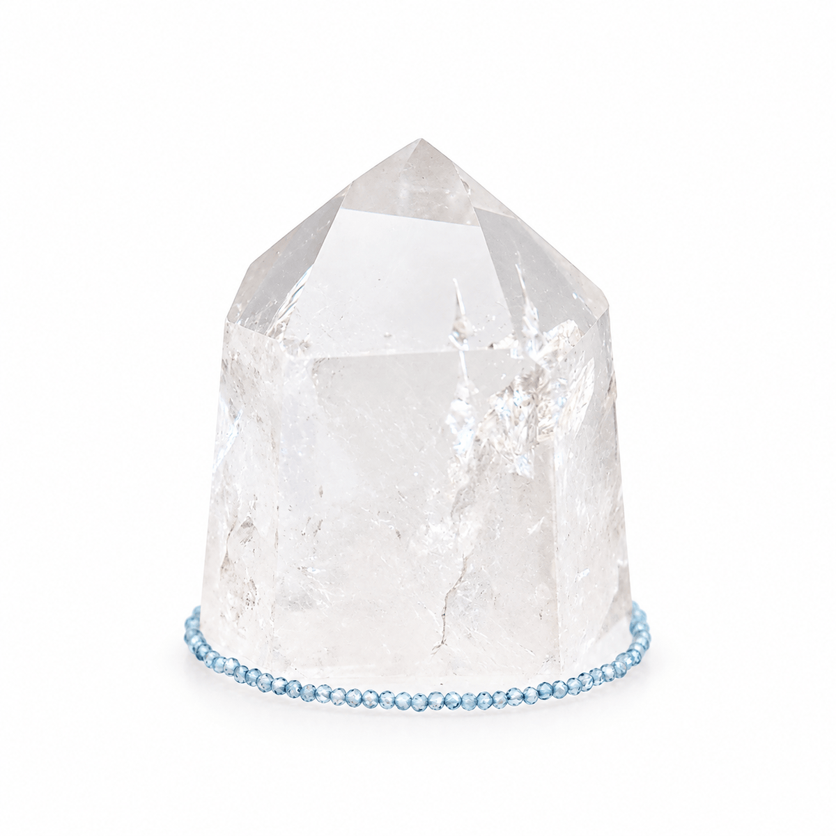 Dainty bracelet featuring Grade AAA blue topaz stones, crafted by Sacred Light Soundbaths and Crystals, elegant jewelry accessory.