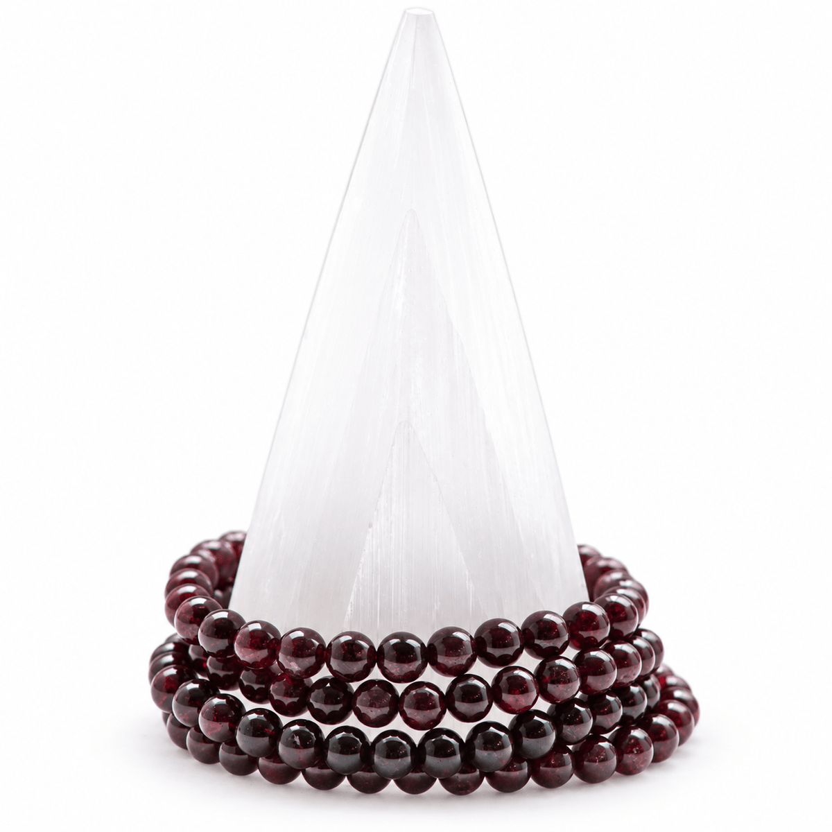 Medium Almandine Garnet bracelet featuring polished gemstone stones, crafted by Milk and Honey.