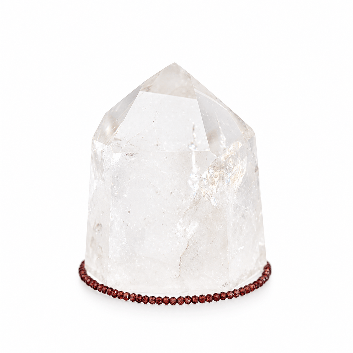 Dainty red garnet bracelet from Milk and Honey featuring polished Grade AAA red garnet stones in a delicate jewelry design.