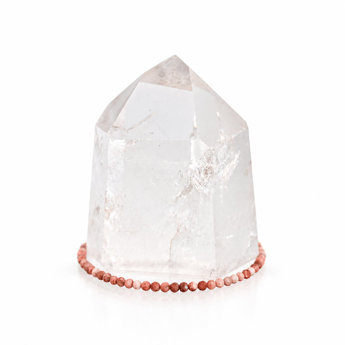 Dainty bracelet with Grade AAA Rhodonite beads from Milk and Honey jewelry collection, showcasing smooth, polished pink stones.