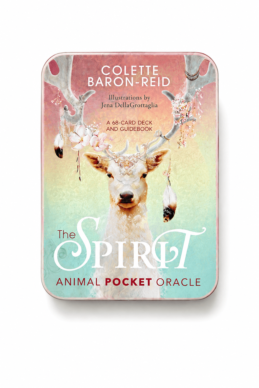 A deck of Spirit Animal Pocket Oracle Cards by Sacred Light Soundbaths and Crystals, featuring colorful animal illustrations.