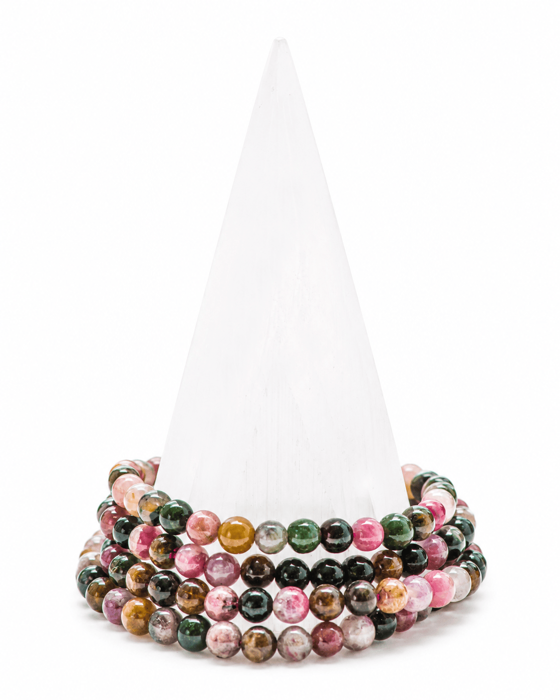 Dainty Watermelon Tourmaline bracelet by Milk and Honey featuring small colorful gemstone beads on a delicate silver chain.