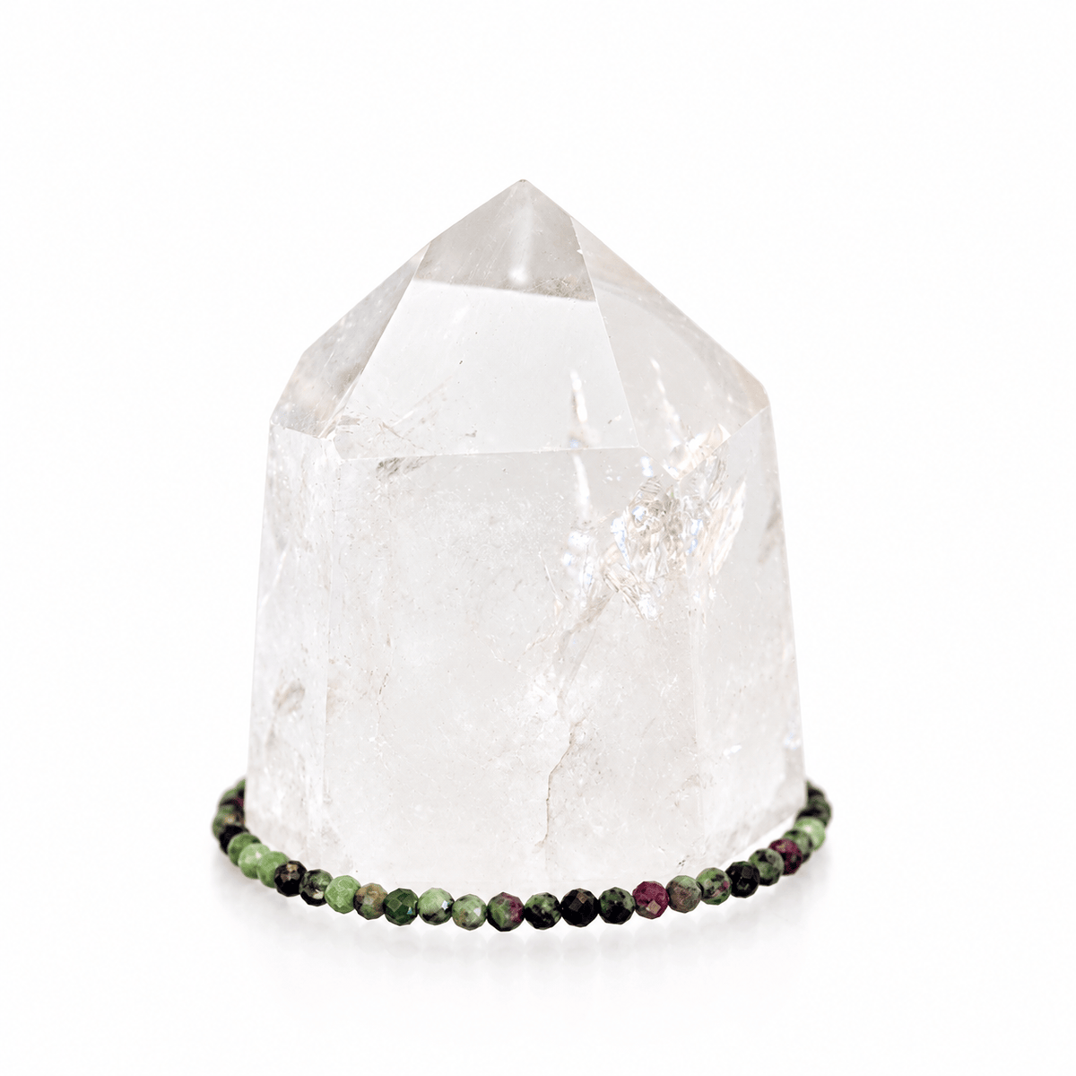 Dainty Grade AAA Ruby Zoisite bracelet with small polished gemstone beads, featuring a delicate jewelry design by Milk and Honey.