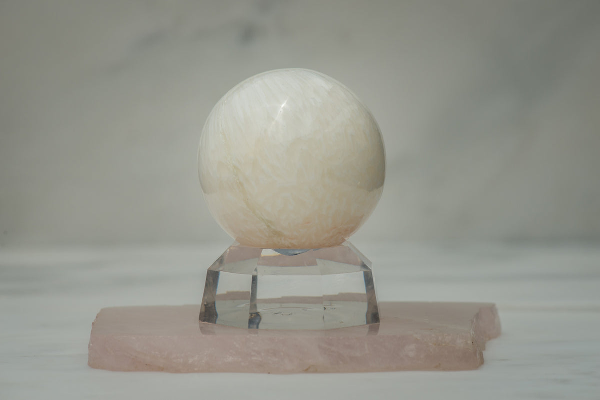 Rare Polished Scolecite Sphere