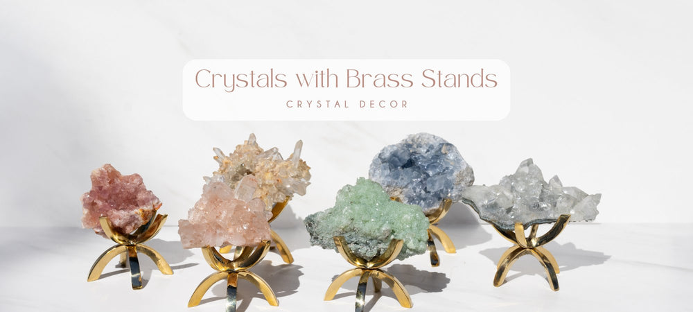 Crystals with Brass Stand - Sacred Light Soundbaths and Crystals
