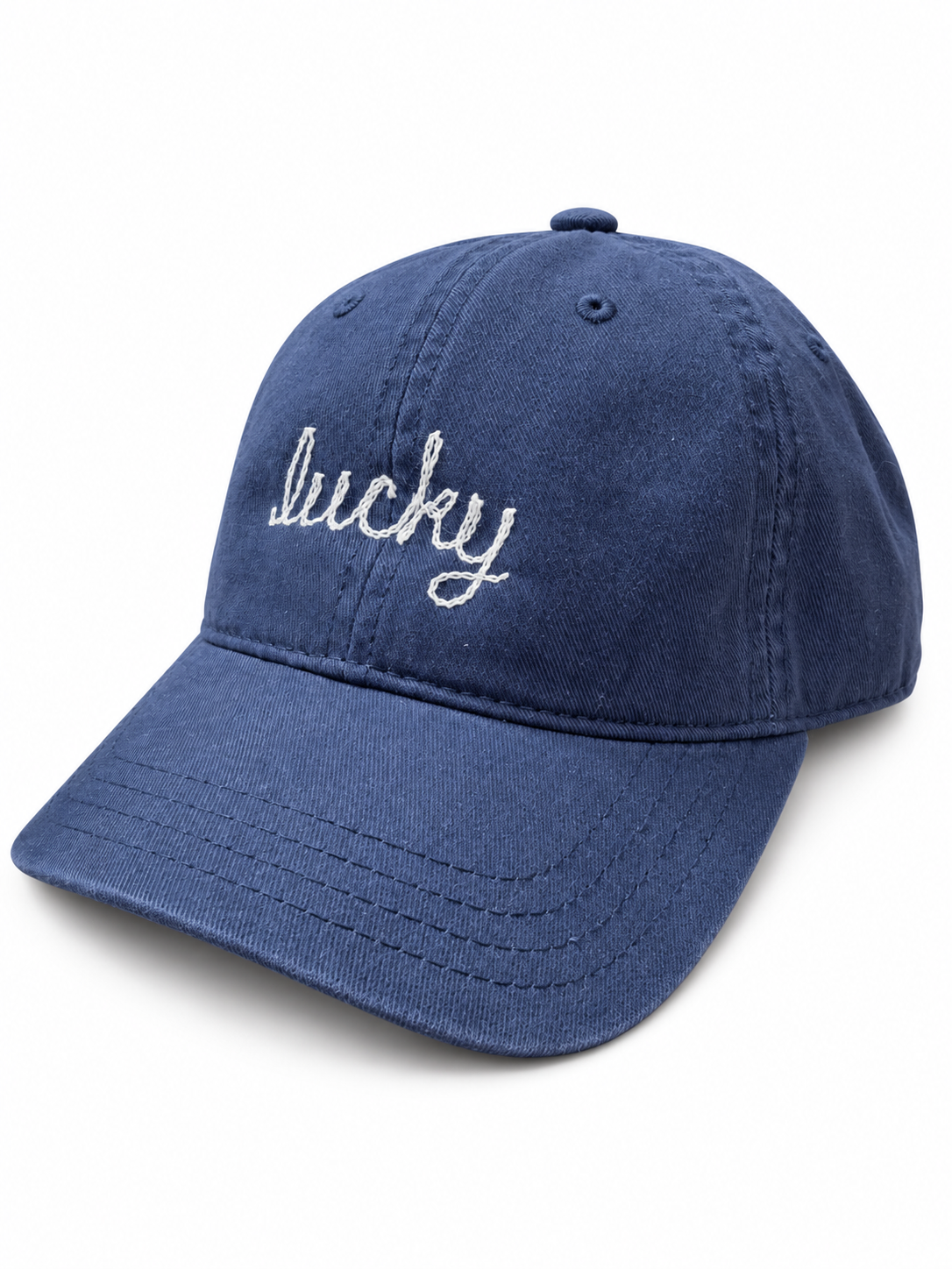 “Lucky” Chainstitch Cap - Blue