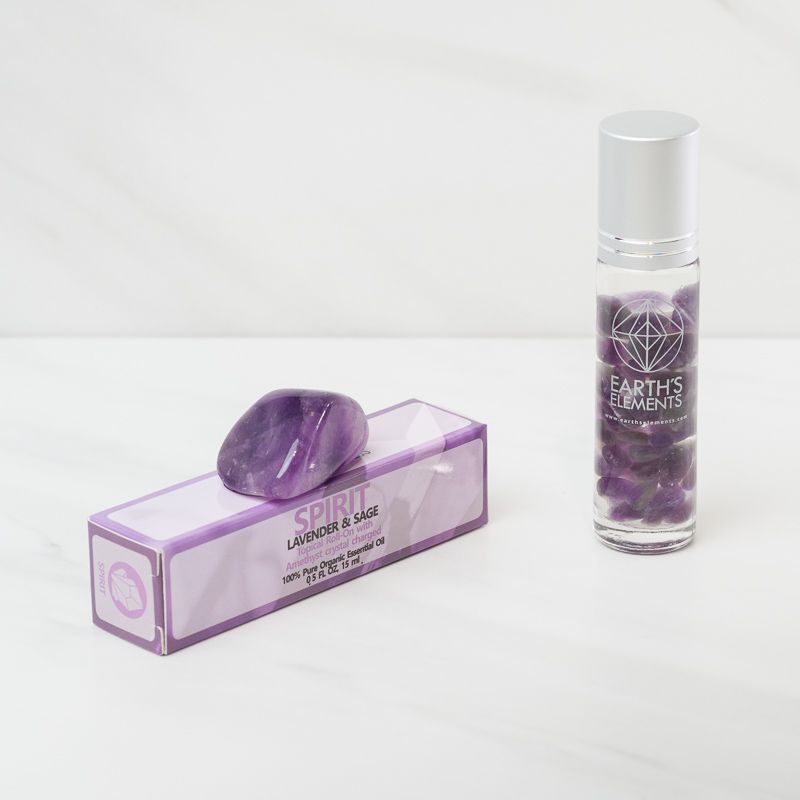 
                
                    Load image into Gallery viewer, Spirit Organic Roll-On Perfume and Amethyst Crystal
                
            
