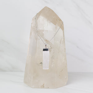 
                
                    Load image into Gallery viewer, Selenite Pendant on Sterling Silver Dainty  Necklace
                
            