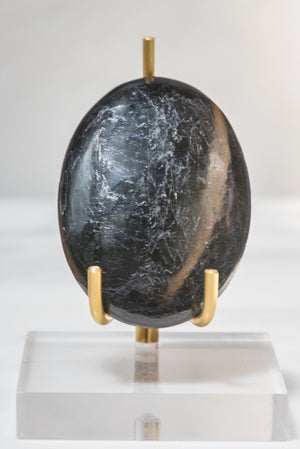 Polished Black Tourmaline Palm Stone