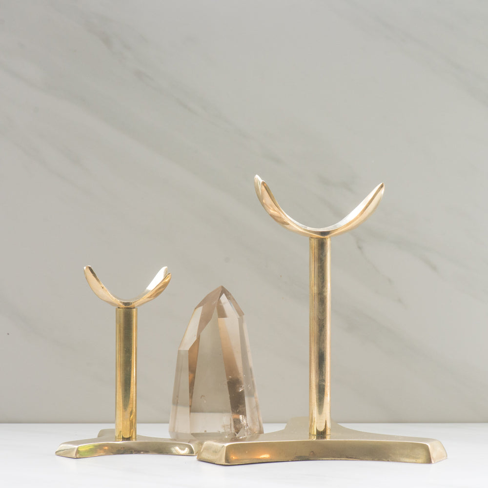 Brass 4 Prong Crystal Stand