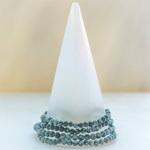 Dainty Snowflake Obsidian Bracelet
