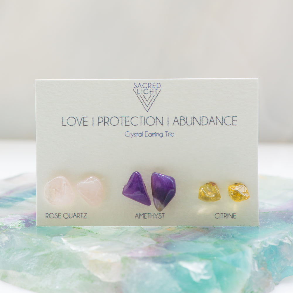 Love/Protection/Abundance  Trio Earrings