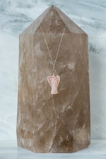 Wire Wrapped Rose Quartz Angel Necklace