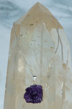 Amethyst Cluster Pendant on Sterling Silver Chain