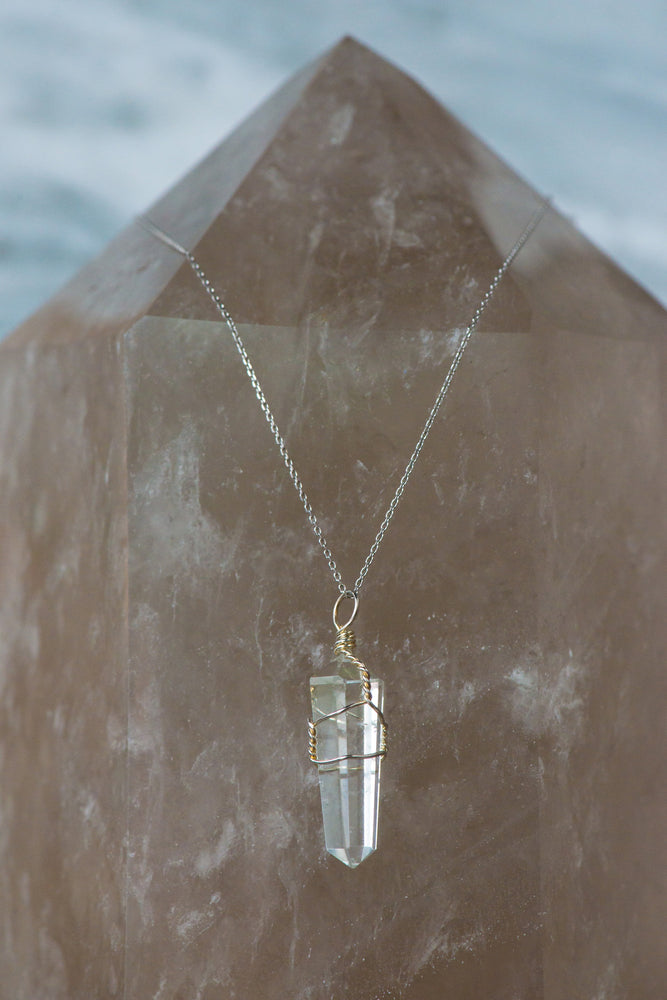 Wire Wrapped Clear Quartz Point Necklace – Sacred Light Soundbaths