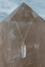 Wire Wrapped Clear Quartz Point Necklace