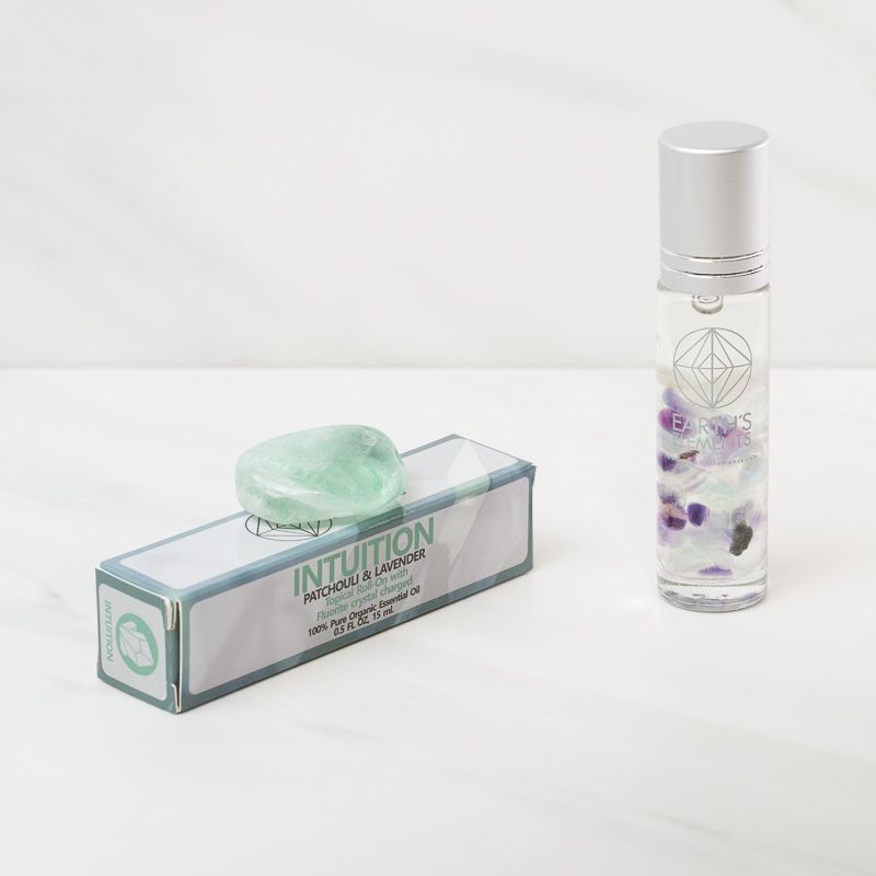 
                
                    Load image into Gallery viewer, Intuition Organic Roll-On Perfume and Fluorite Crystal
                
            