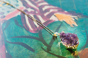 
                
                    Load image into Gallery viewer, Sterling Silver Natural Amethyst Necklace
                
            