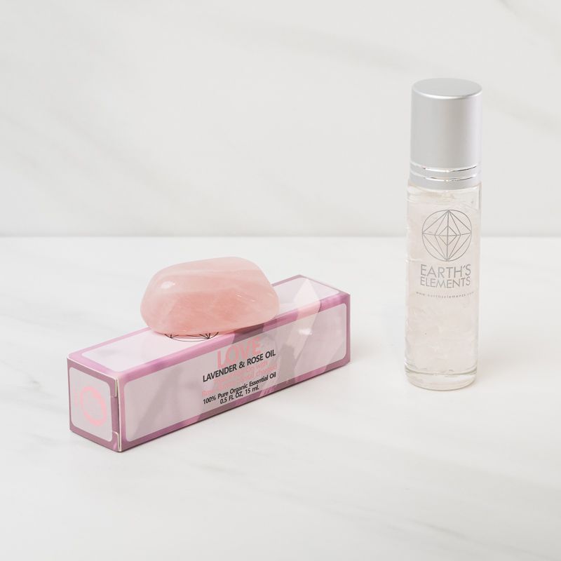 
                
                    Load image into Gallery viewer, Love Organic Roll-On Perfume and Rose Quartz Crystal
                
            