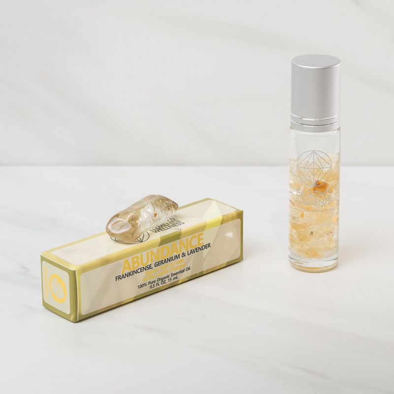 Abundance Organic Roll-On Perfume and Citrine Crystal